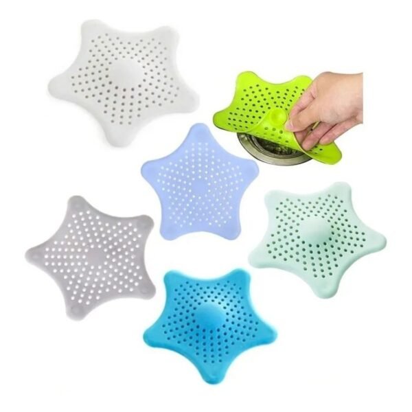 Tapete de silicona para desagüe de fregadero de cocina y baño con diseño de estrella