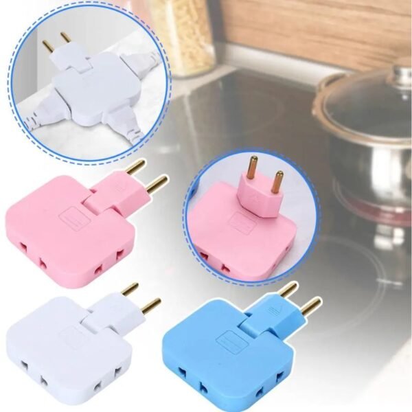 Adaptador de enchufe articulado flexible con 3 salidas de 10 A