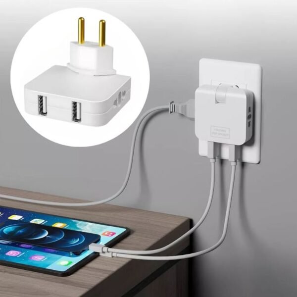 Adaptador de enchufe articulado Benjamin con entrada USB