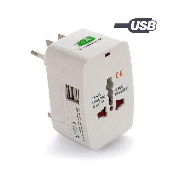 Adaptador de enchufe de viaje universal con puerto USB