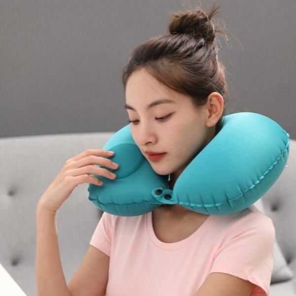 Cómodo cojín inflable para el cuello para viajes