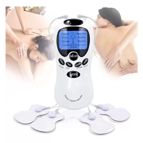 Dispositivo de masaje de choque, máquina de terapia de 4 electrodos, masajeador muscular Tens y Fes