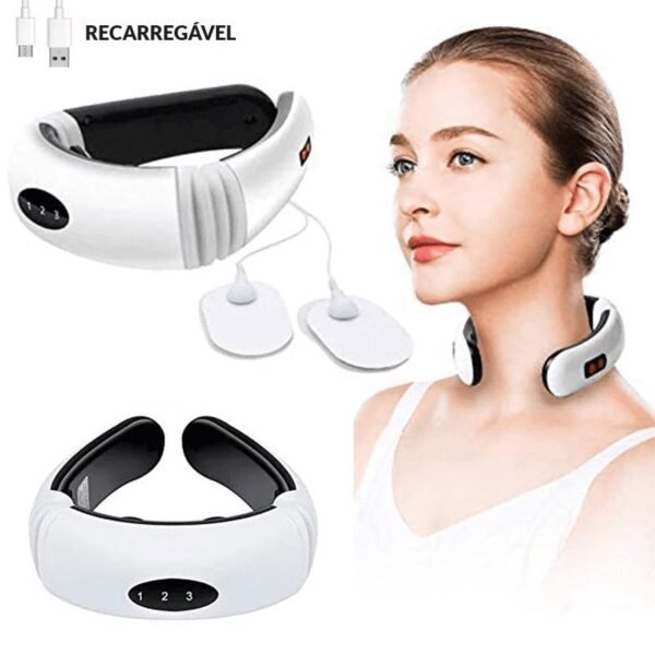 Masajeador terapéutico portátil para cuello y hombros – Recargable