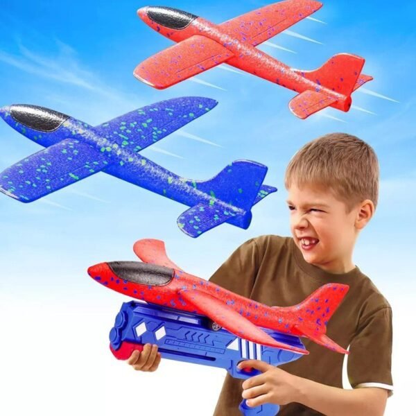 Modelo de avión planeador con lanzador de catapulta