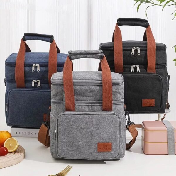 Bolsa térmica con bandolera y 2 compartimentos