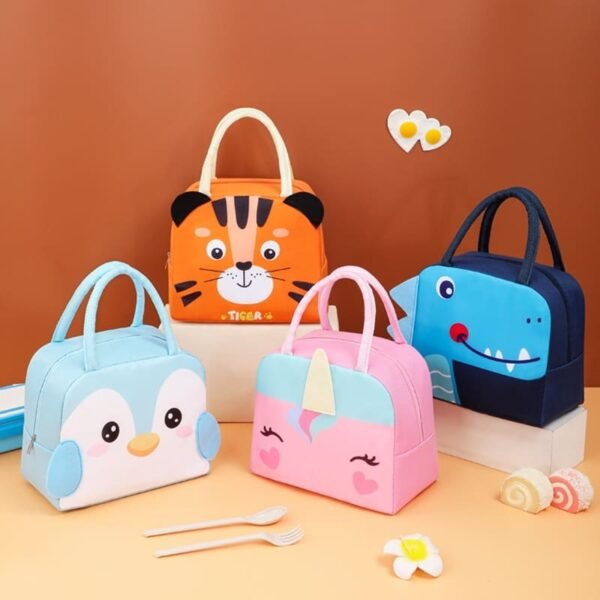 Bolsa térmica para niños, lonchera escolar con asa y bonitos estampados de animales en 3D.