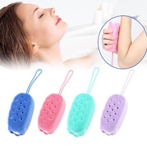 Esponja de baño de silicona para masaje de lufa