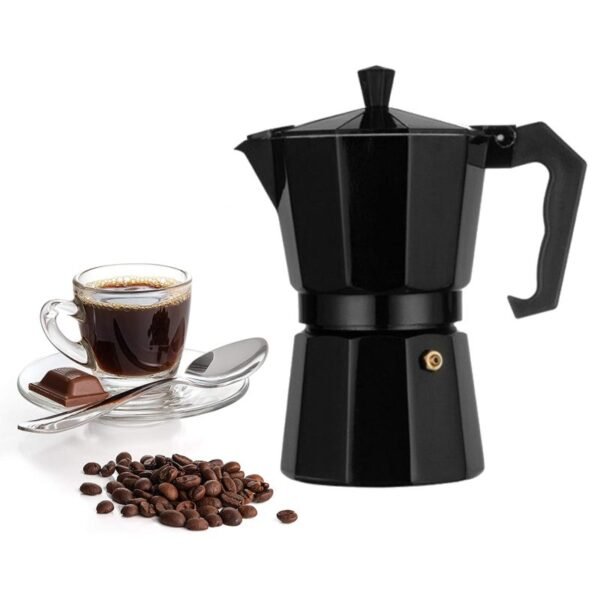 Cafetera italiana moka de aluminio negro – Original de 300 ml