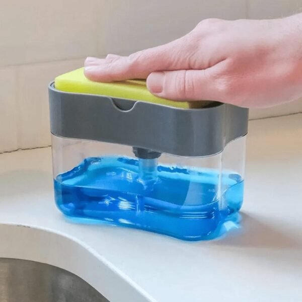 Dispensador de detergente 2 en 1 Dispensador de esponja para lavar platos