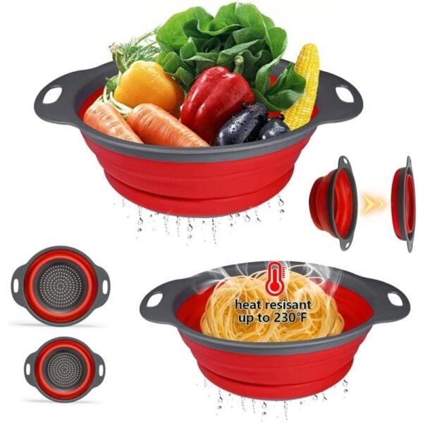 Colador de silicona plegable para pasta y verduras