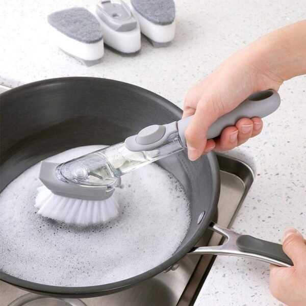 Dispensador de cepillo de limpieza 2 en 1, esponja detergente, limpiador de cocina Max