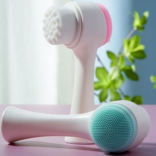 Cepillo de limpieza facial 2 en 1 con esponja de masaje para el cuidado de la piel