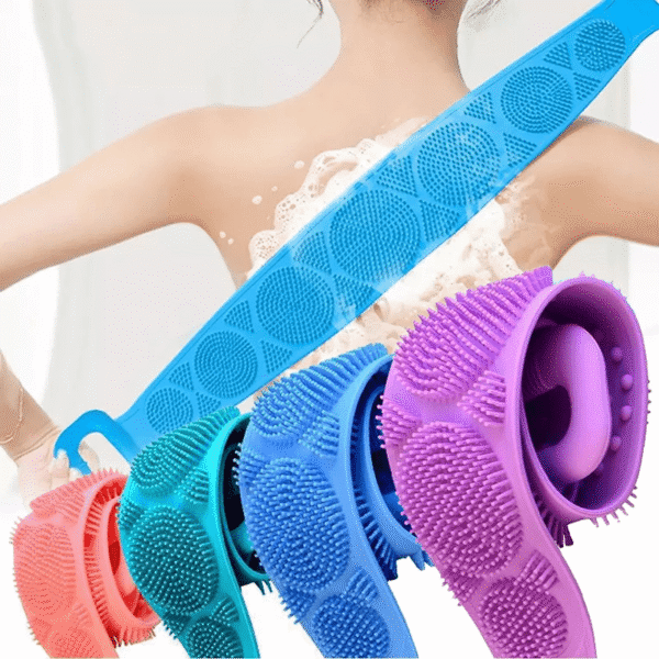 Esponja de baño de silicona elástica, exfoliante y masajeador (espalda)