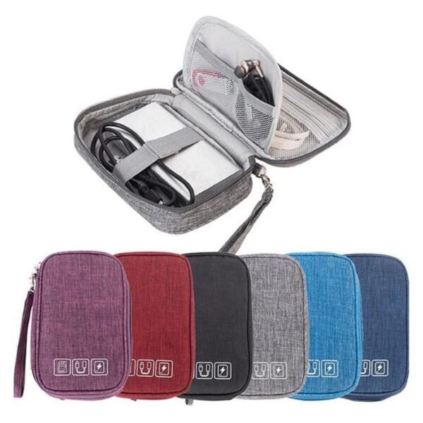 Estuche organizador de cables y accesorios electrónicos