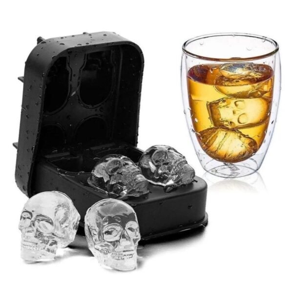 Molde de silicona para hielo con forma de calavera 3D