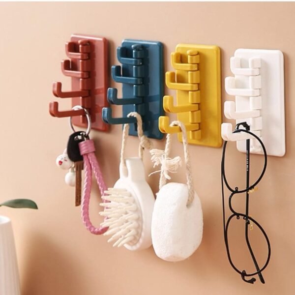 Gancho adhesivo plegable con 4 soportes
