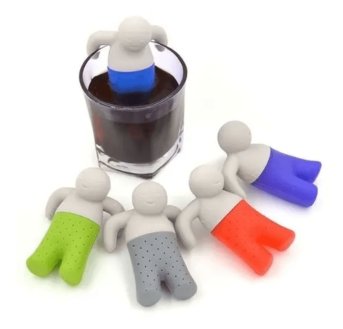Filtro infusor colador de té con forma de muñeca de silicona