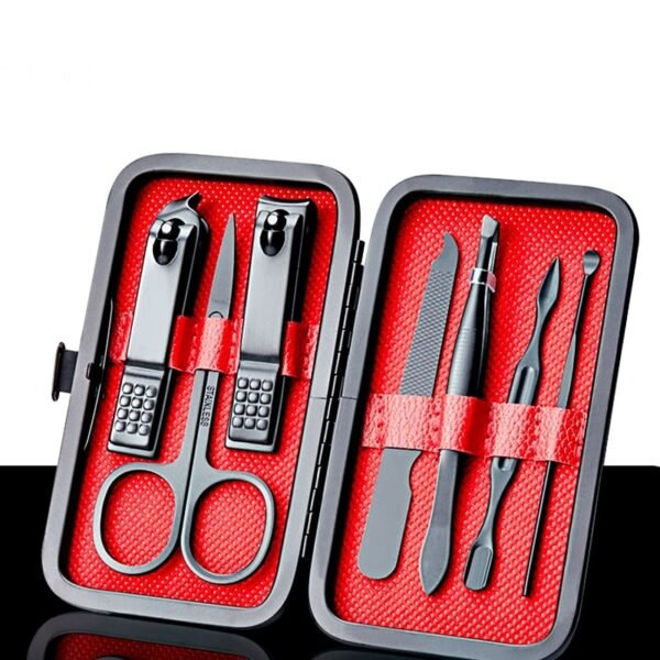 Kit de cortaúñas portátil de acero inoxidable de 7 piezas