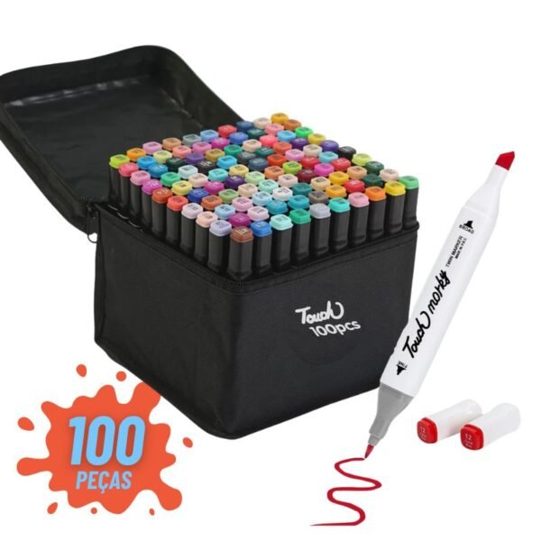 Kit de marcadores permanentes de doble punta (100 colores)