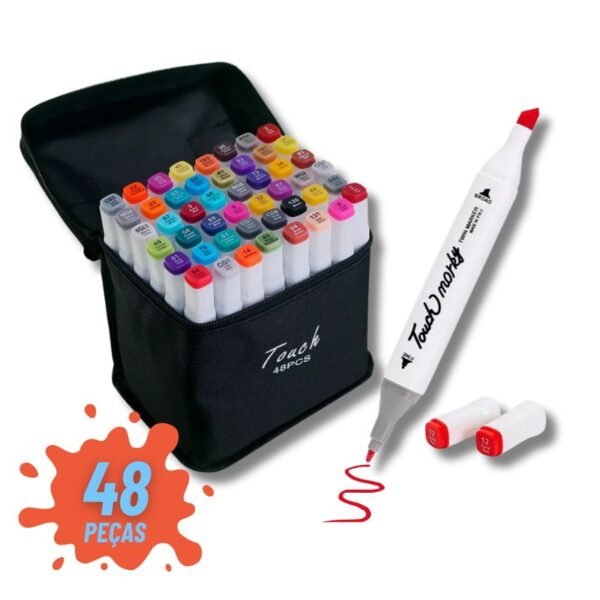 Kit de marcadores permanentes de doble punta: 48 colores