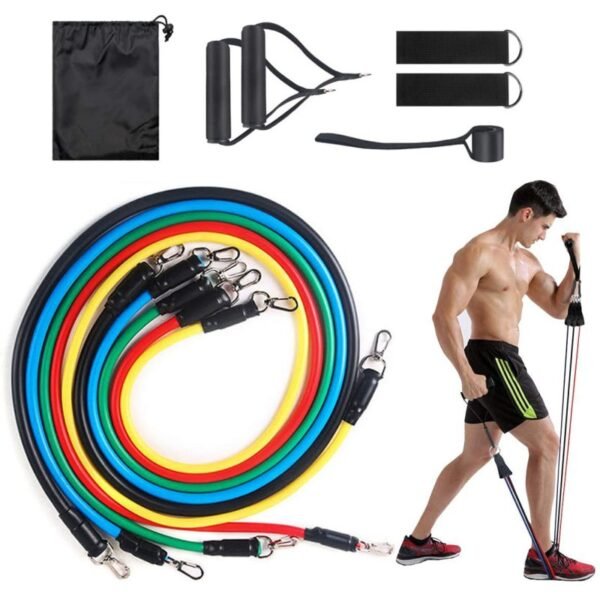 Kit de extensión elástica de 11 piezas para culturismo funcional en casa