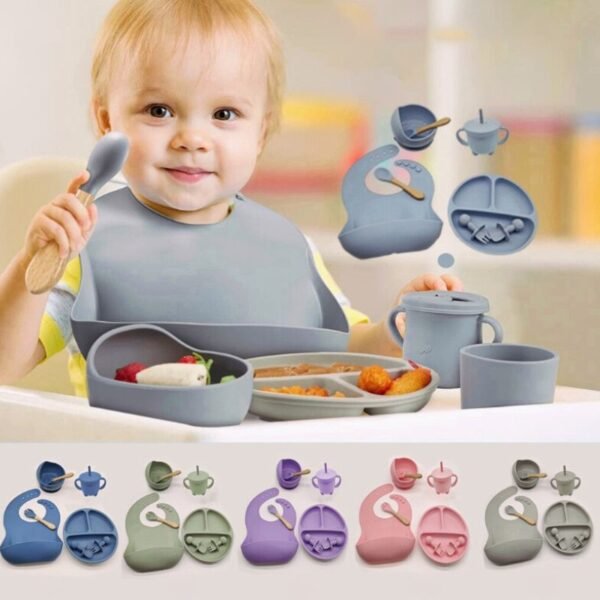Kit de comida de silicona para bebé (8 piezas)