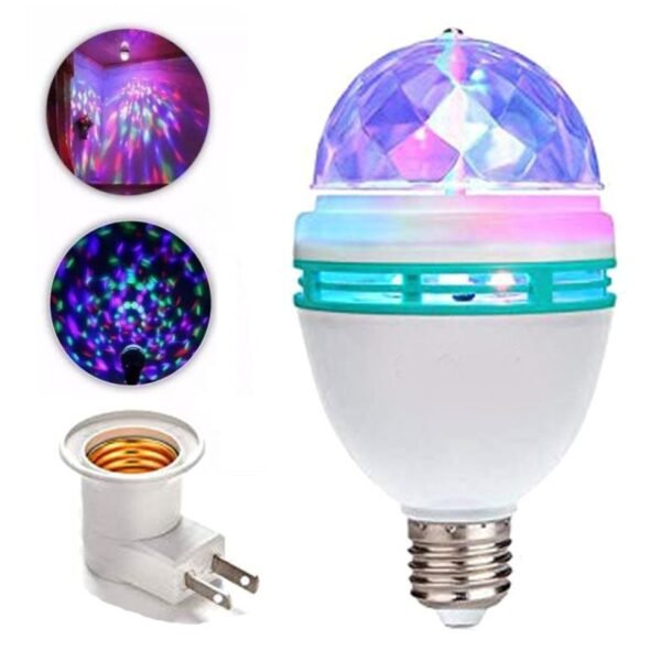 Luz LED giratoria RGB de bola loca colorida para fiesta