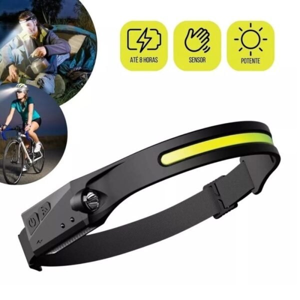 Linterna frontal LED recargable por USB con diadema ajustable