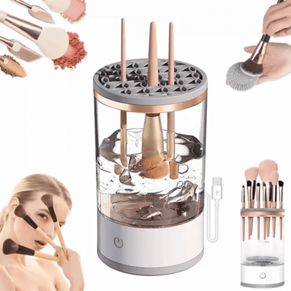 Limpiador de brochas de maquillaje eléctrico USB