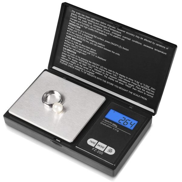 Minibáscula digital de 0,1g a 500g
