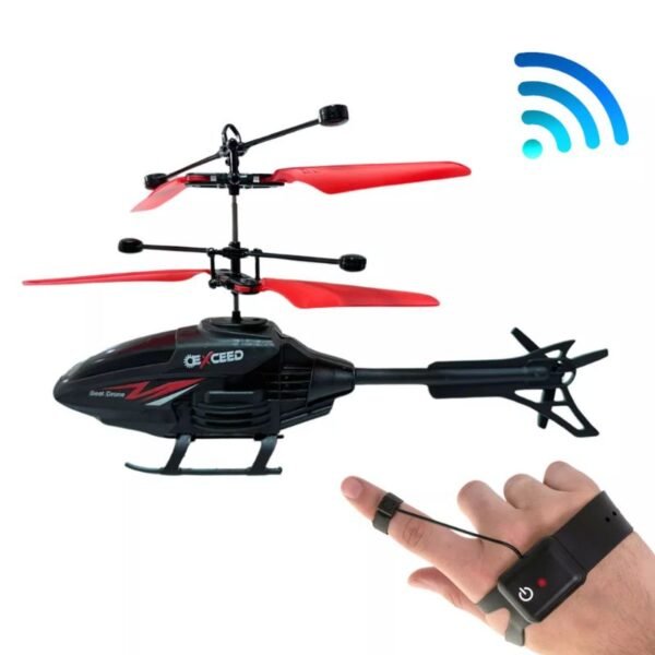 Mini helicóptero de juguete con control de muñeca recargable
