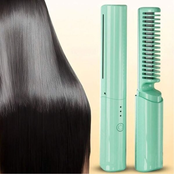 Mini peine alisador de cabello recargable