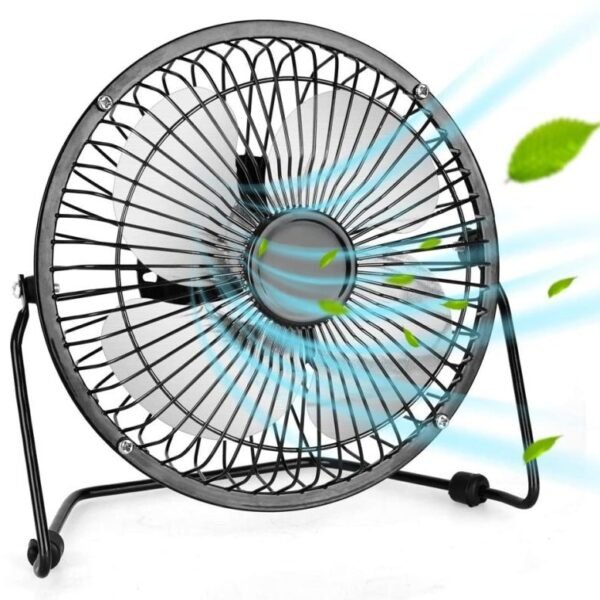 Mini ventilador USB de metal para computadora de escritorio, portátil y silencioso.