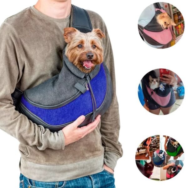 Mochila tipo canguro tipo bandolera para el transporte de mascotas