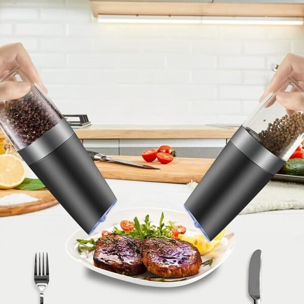 Molinillo eléctrico automático de pimienta y especias con sensor LED