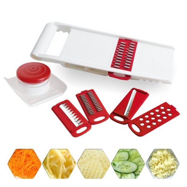 Cortador Multiusos Cortador de Papas Picador de Verduras Manual 5 en 1