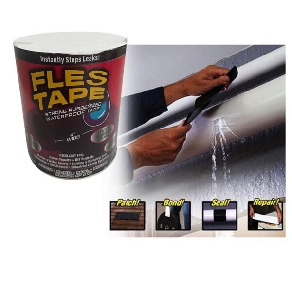Cinta adhesiva de reparación Fles Tape negra