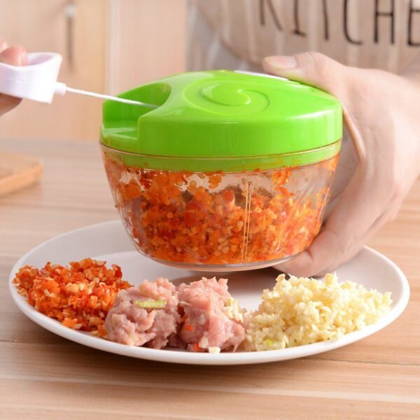 Mini Procesador de Alimentos Manual con 3 Cuchillas y Triturador