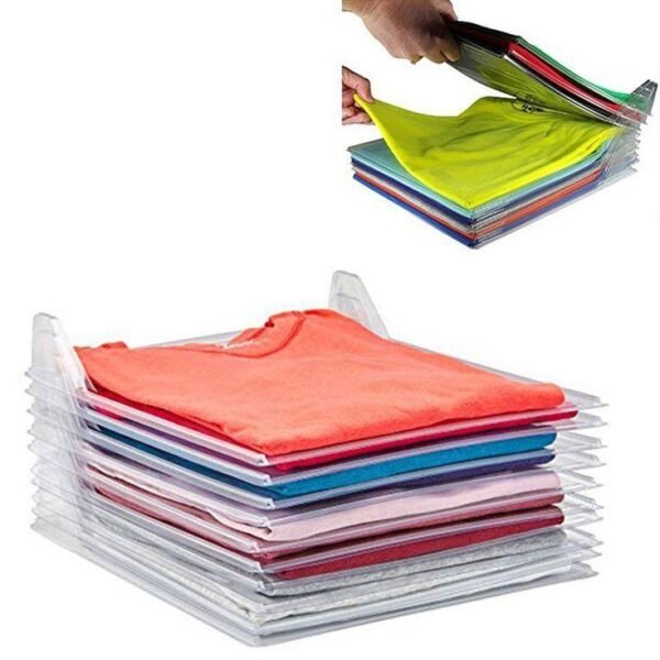 Organizador de plástico para camisas y camisetas, plegable, con 10 compartimentos
