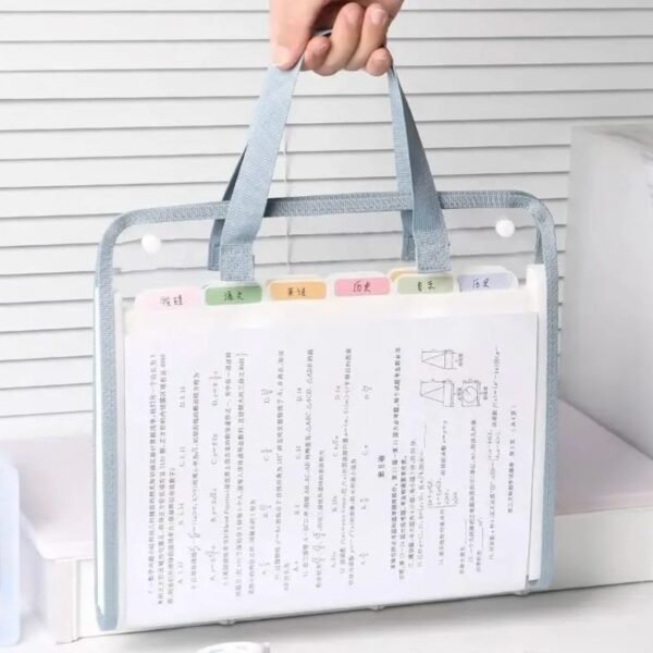 Carpeta organizadora transparente A4 con asa