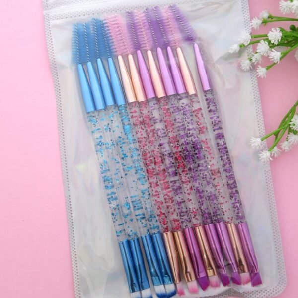 Cepillo angular y cepillo para cejas 2 en 1 – Kit de 12