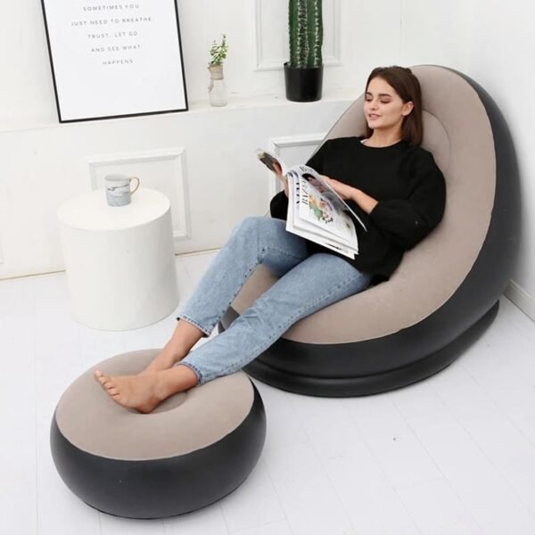 Sillón inflable Ultra Lounge con puf