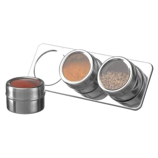 Portacondimentos magnético de acero inoxidable – 3 frascos con imán