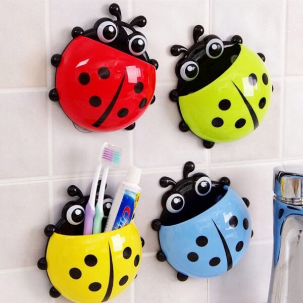 Portacepillos y pasta de dientes Ladybug con ventosa de pared