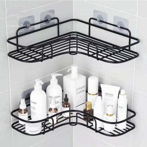Estante de pared con adhesivo para jabón y champú