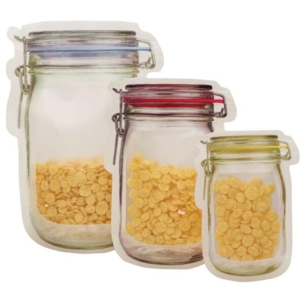 Bolsas herméticas reutilizables con cierre hermético para alimentos y comestibles (paquete de 3)