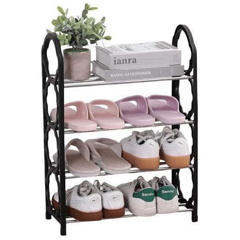 Zapatero vertical de 4 niveles con estante organizador para hasta 8 pares de zapatos
