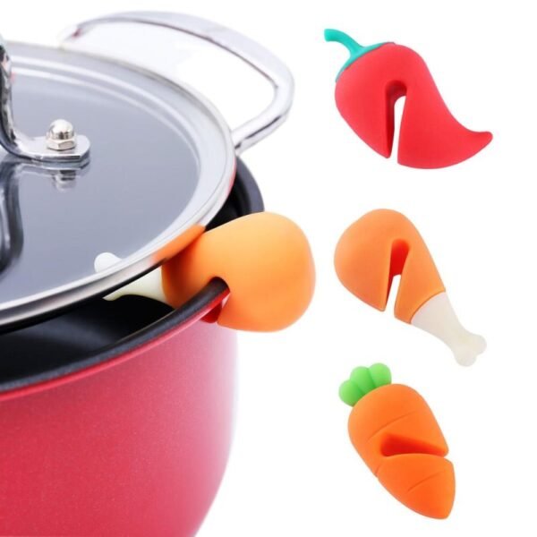 Soporte de silicona para tapa de olla de cocina
