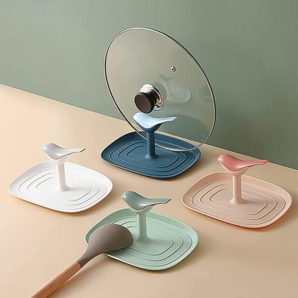 Soporte para tapa de olla y soporte para cuchara