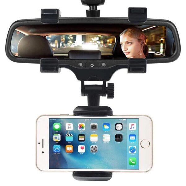 Soporte universal para teléfono móvil con espejo retrovisor para coche